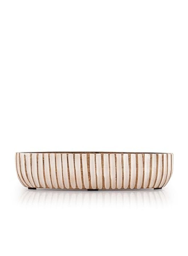 Kimona Decorative Bowl Wood Bowls Decorative Table Centerpiece, Wood Dough Bowl Farmhouse Country, Restaurant, Café (14" x 6" x 2.3") - Image 3